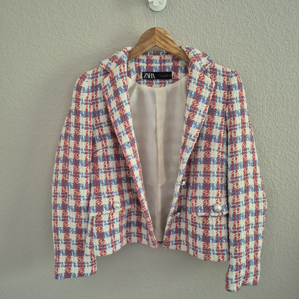 Zara Women's Multicolor Tweed Jacket
